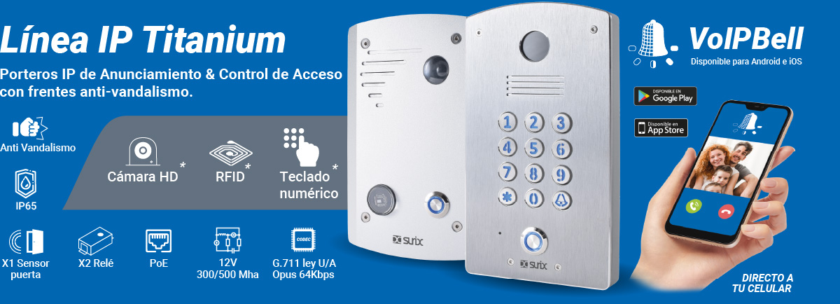 Porteros IP Titanium antivandálicos IP SURIX